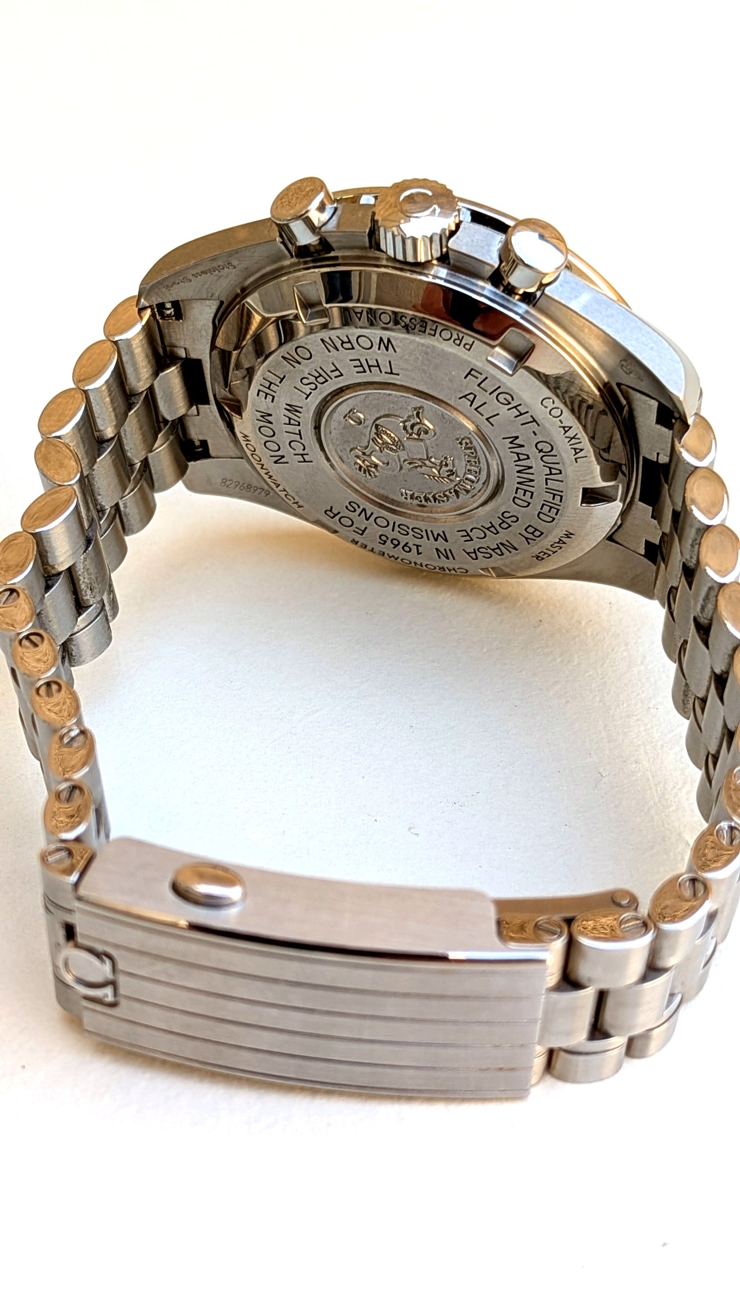 Omega Speedmaster Professional, dos gravé et fermoir Omega du bracelet acier, montre vintage homme